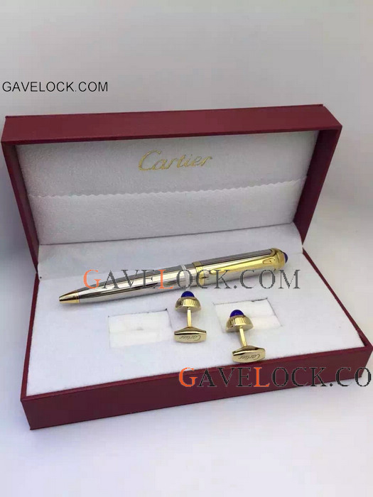 Best Replica Cartier Pen Silver And Cufflinks Set